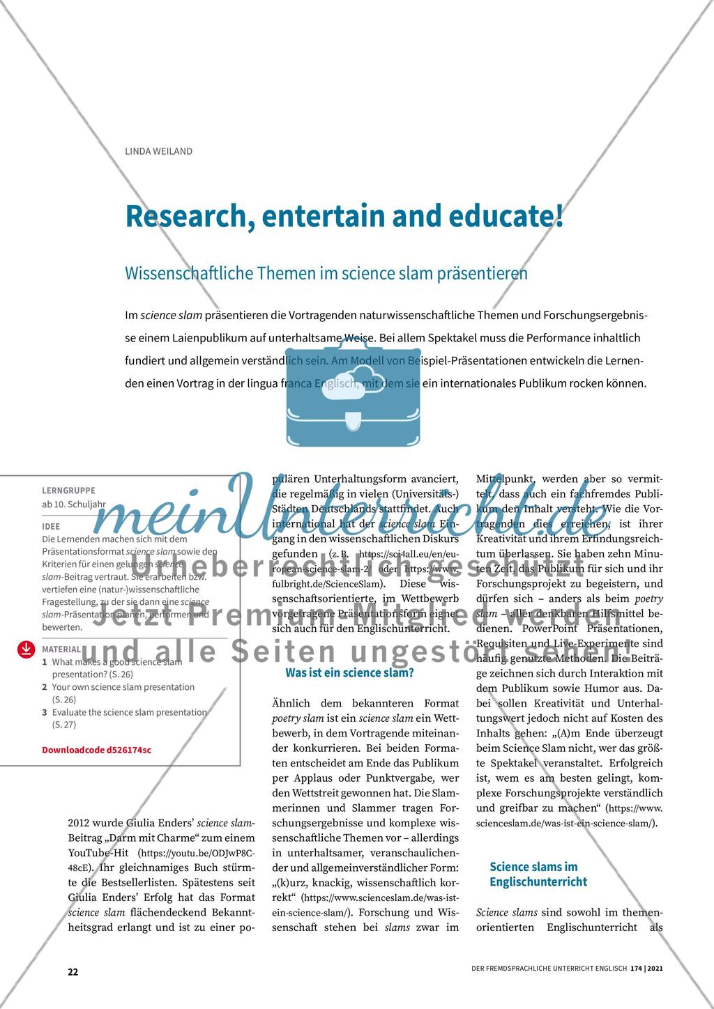 Research, entertain and educate! Preview 1