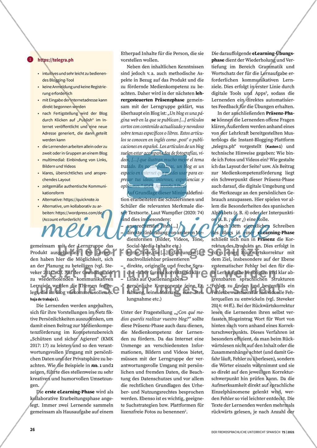 Bloggen im Spanischunterricht von Anfang an Preview 3