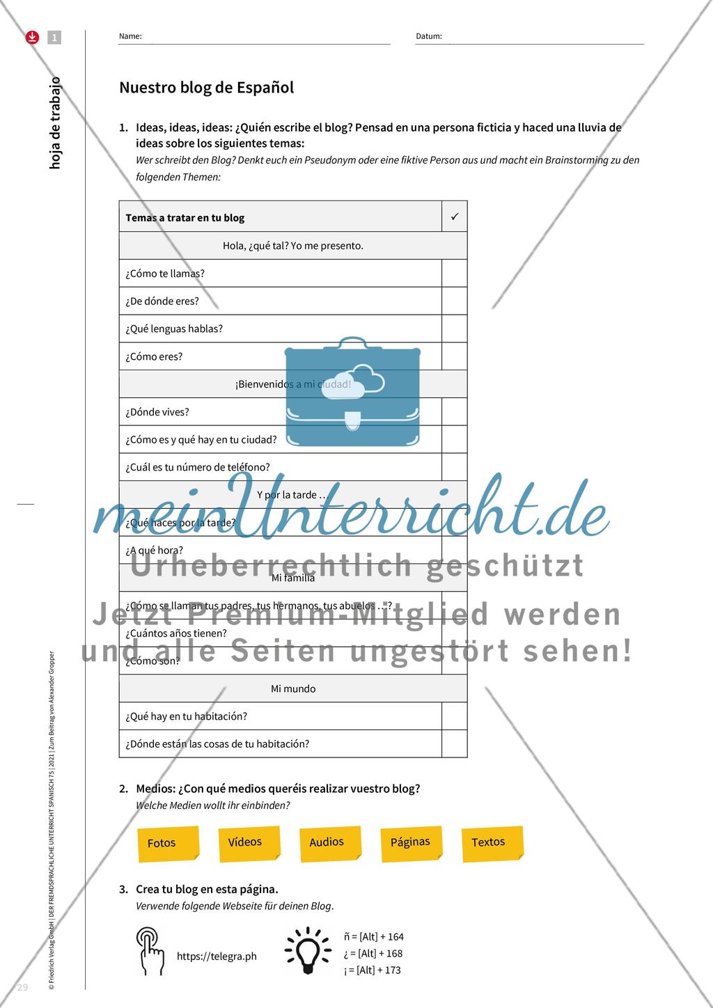 Bloggen im Spanischunterricht von Anfang an Preview 6