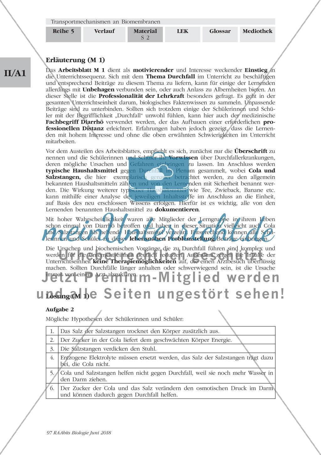 Transportmechanismen an Biomembranen - M1-M9 Preview 2