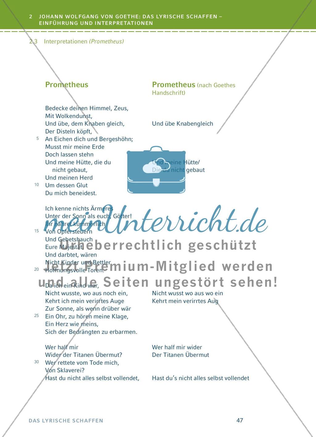 Johann Wolfgang von Goethe: Das lyrische Schaffen - Einführung und Interpretationen - Teil 4 Preview 1