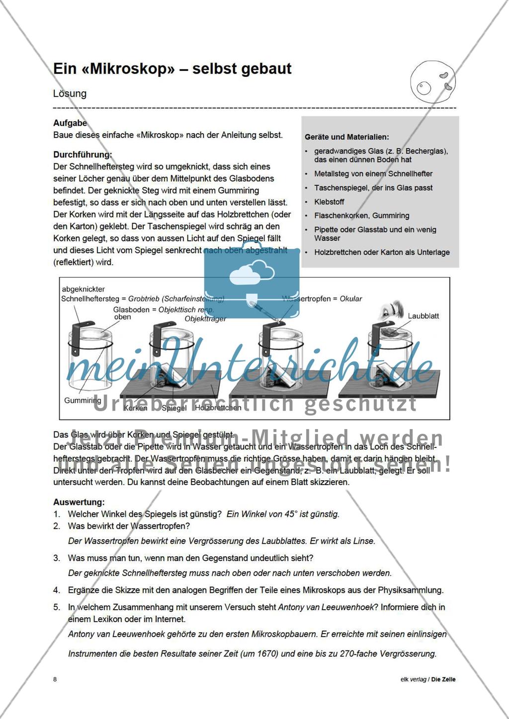 Arbeitsblätter Zelle - Teil 1 Preview 4