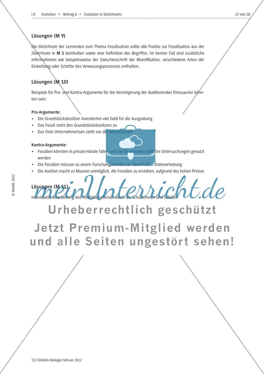 Fossilien als Belege der Evolution – M1-M11 Preview 16