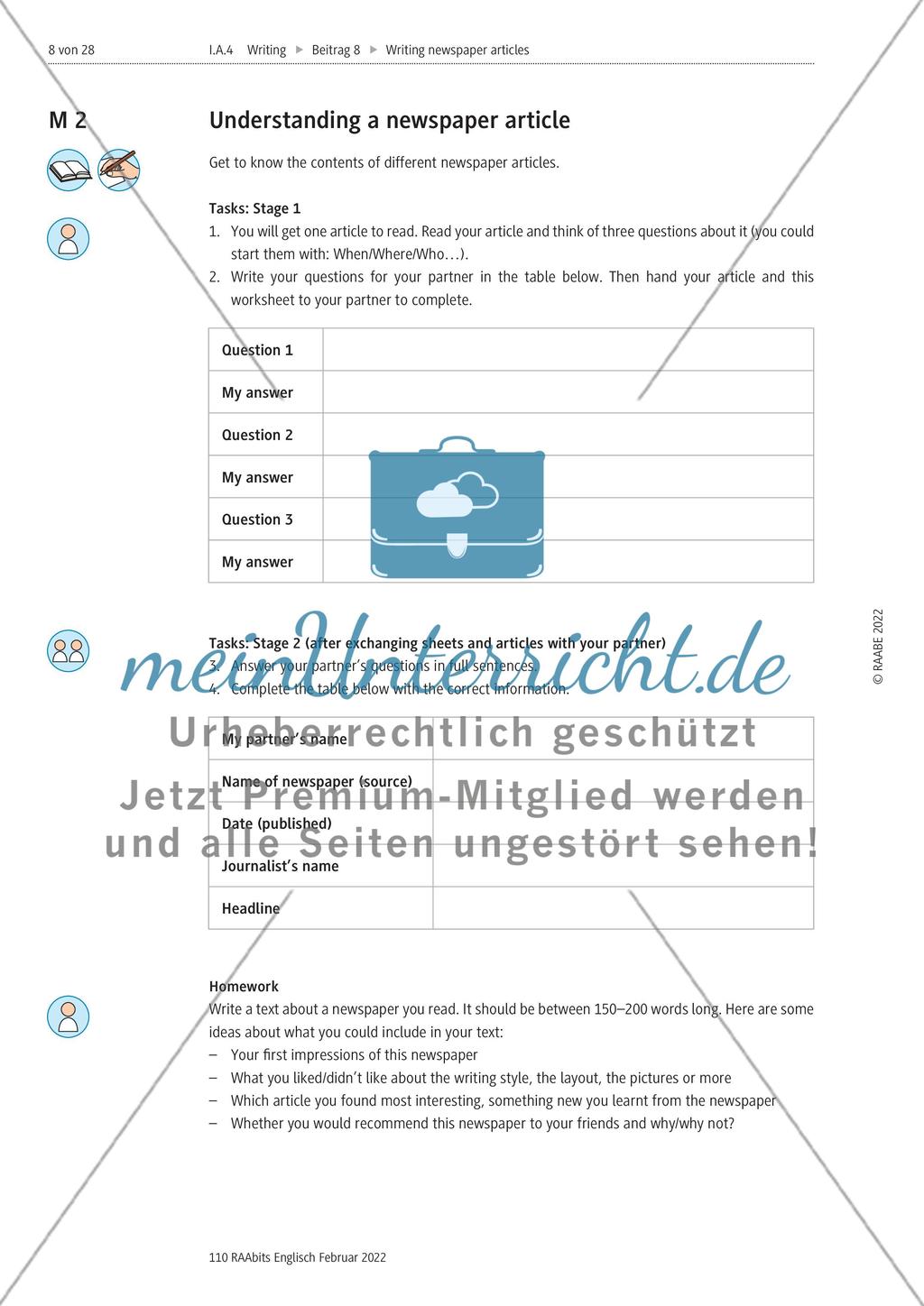 How to write newspaper articles: a journalism project – M1-M12 Preview 2