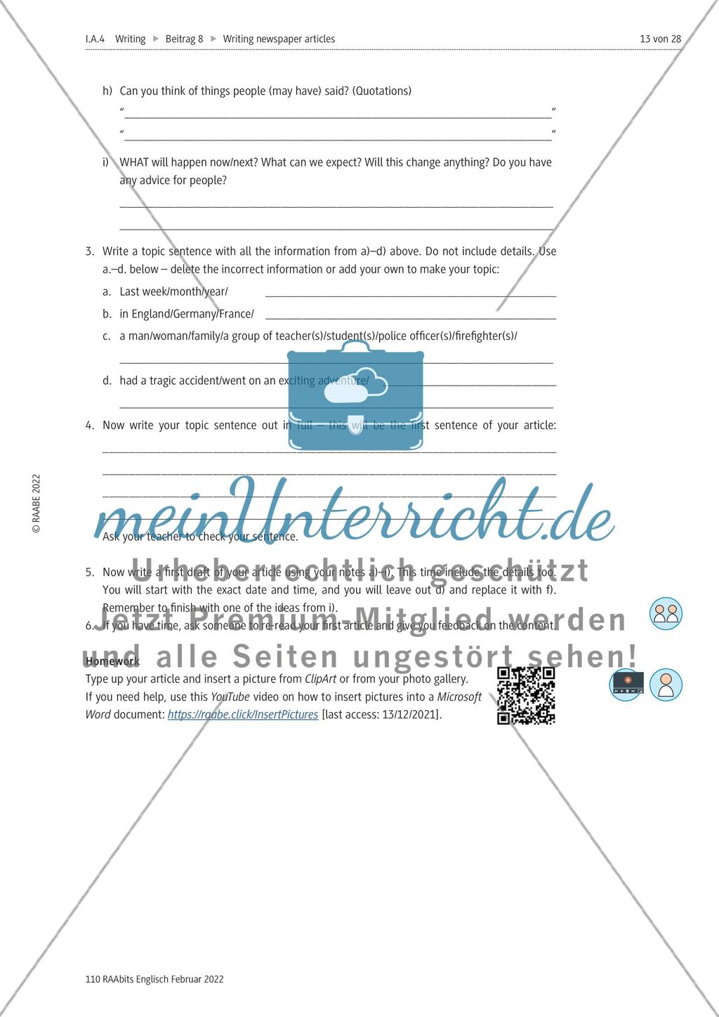 How to write newspaper articles: a journalism project – M1-M12 Preview 7