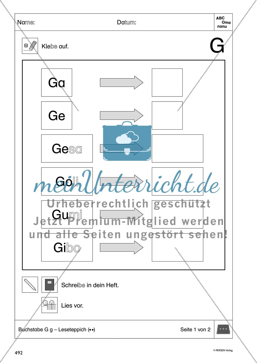 Buchstabe G, g - meinUnterricht