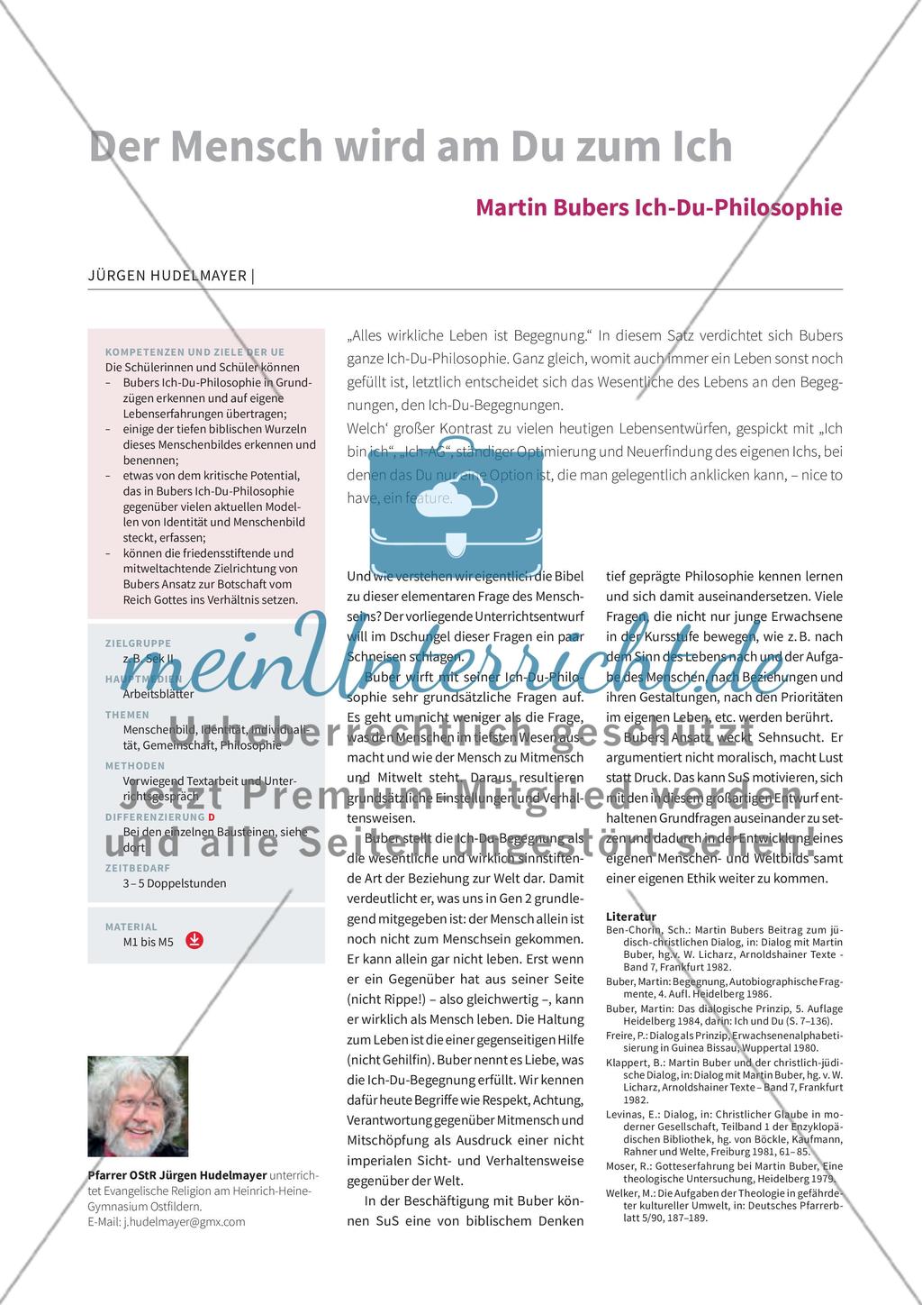 Der Mensch wird am Du zum Ich meinUnterricht Der Mensch wird am Du zum Ich meinUnterricht