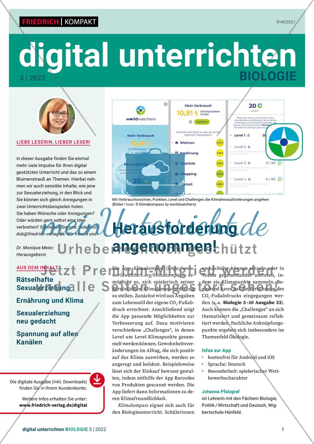 Digital unterrichten – Biologie Nr. 3 Preview 1