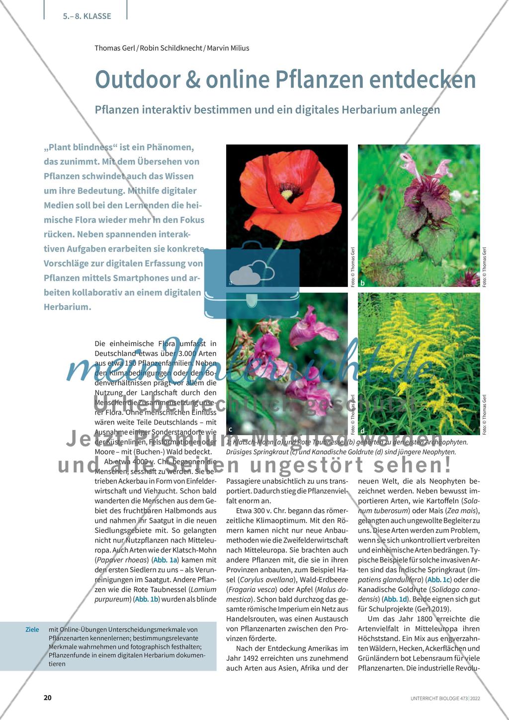 Outdoor & online Pflanzen entdecken Preview 1