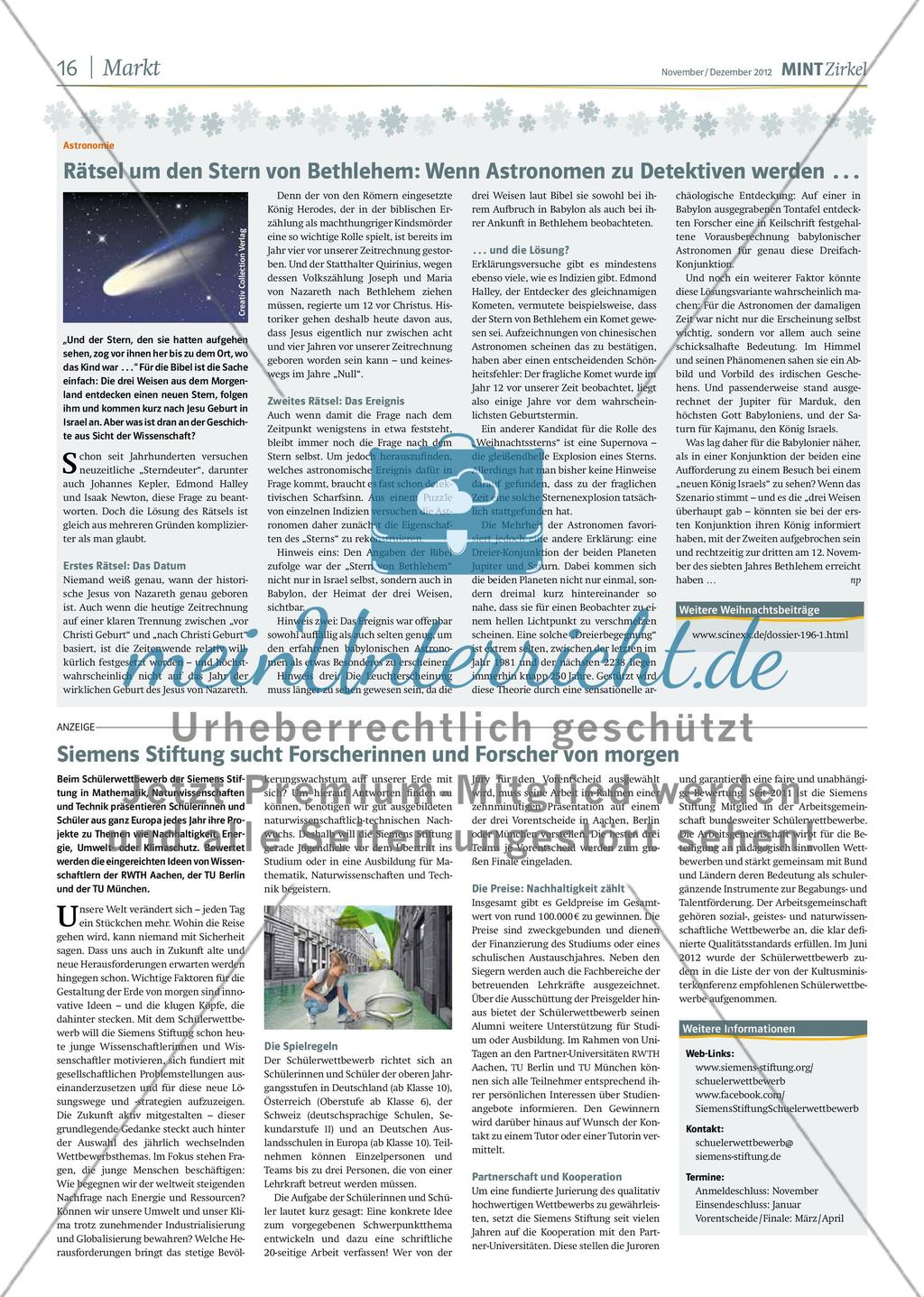 MINT Zirkel - Ausgabe 05, November/Dezember 2012 Preview 16