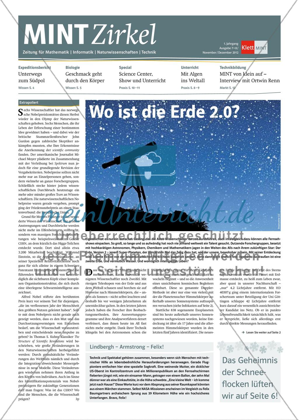 MINT Zirkel - Ausgabe 05, November/Dezember 2012 Preview 1