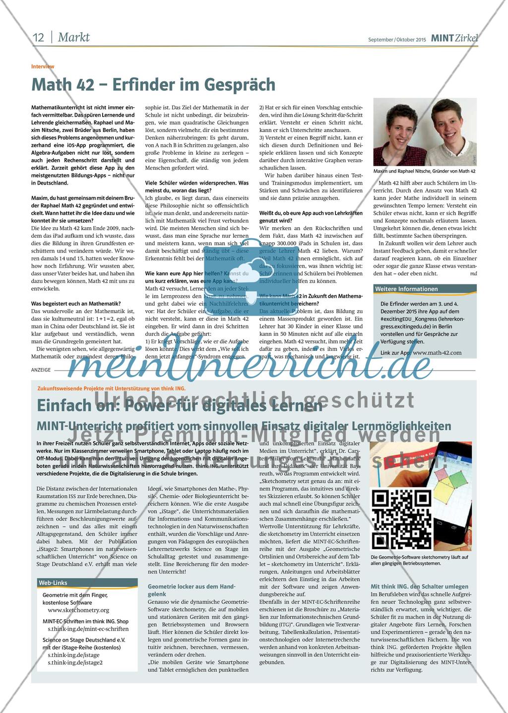 MINT Zirkel - Ausgabe 05, September/Oktober 2015 Preview 12