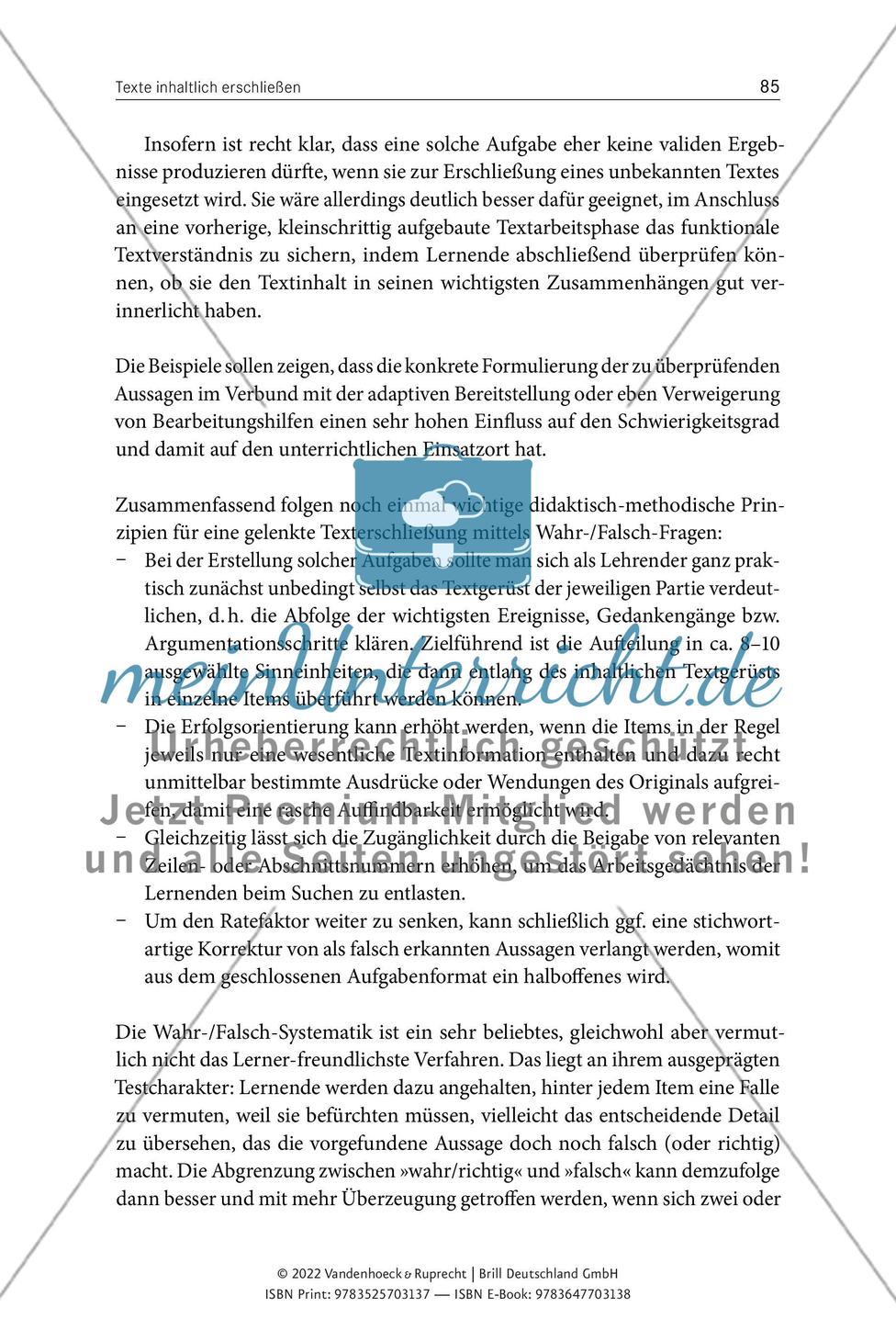 Texterschließung in der Unterrichtspraxis: Aufgabentypen und Fallbeispiele Preview 54