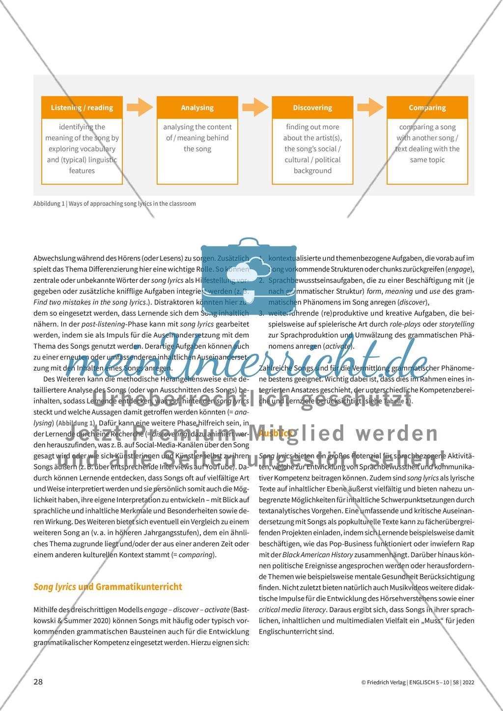 Song lyrics im Englischunterricht Preview 5