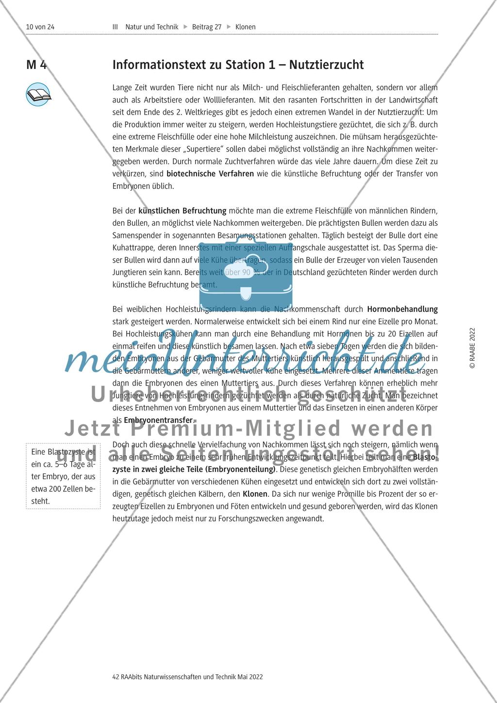 Klonverfahren in der Biotechnologie - M1-M9 Preview 4