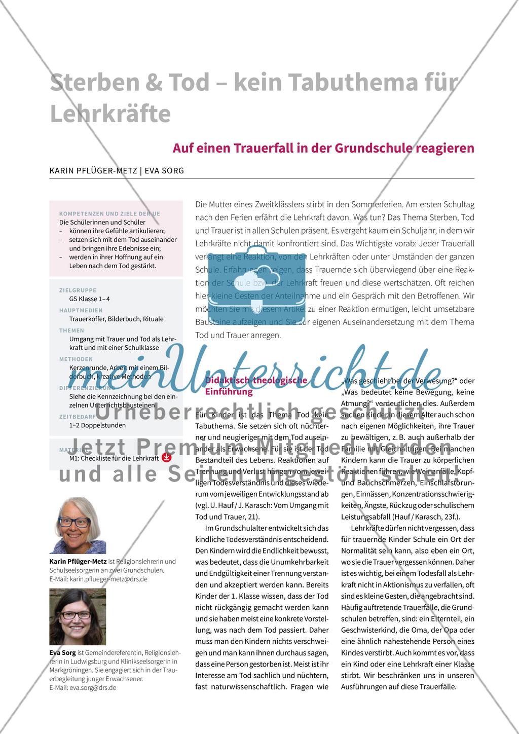 Sterben & Tod - kein Tabuthema für Lehrkräfte Preview 1