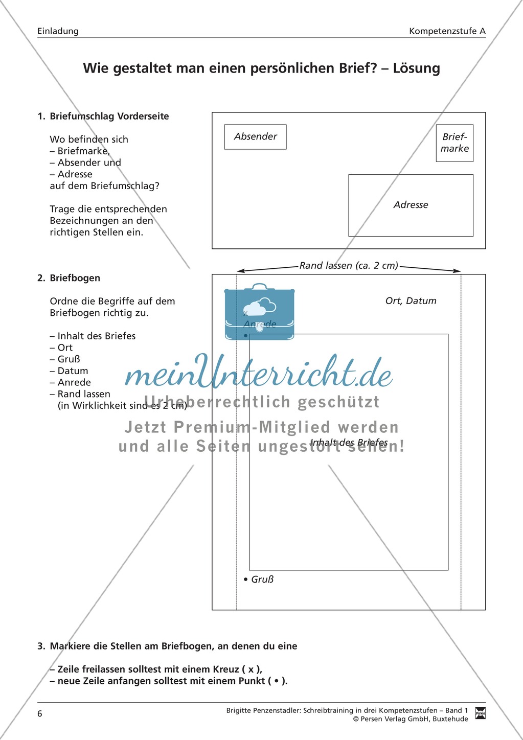 Schreibtraining: Kompetenzstufe A: Einladung: Arbeitsblätter mit Lösungen Preview 2