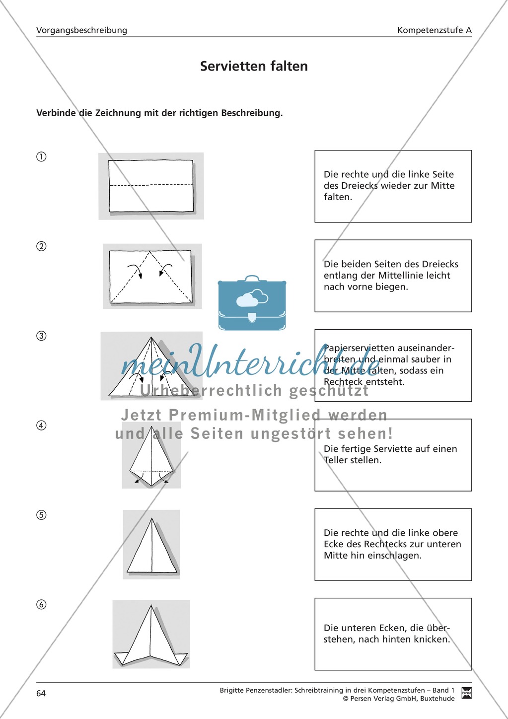 Schreibtraining Kompetenzstufe A: Vorgangsbeschreibung: Arbeitsblätter mit Lösungen Preview 3