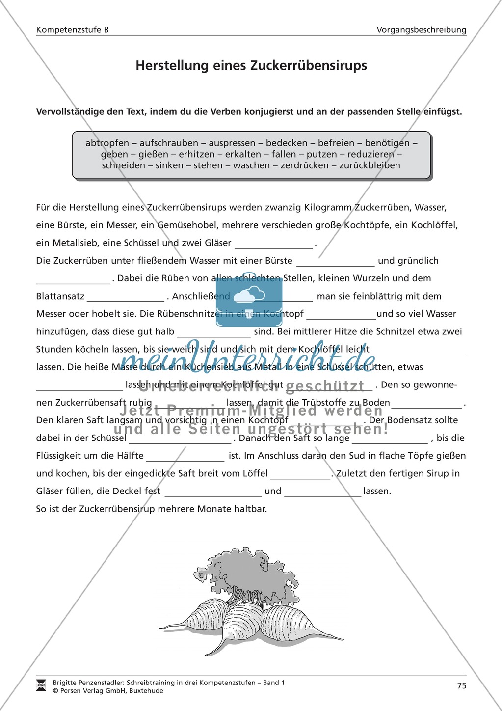 Schreibtraining Kompetenzstufe B: Vorgangsbeschreibung: Arbeitsblätter mit Lösungen Preview 3