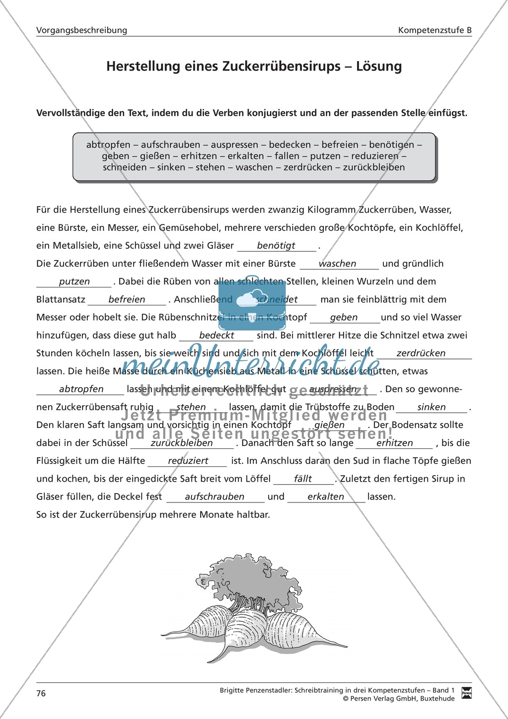 Schreibtraining Kompetenzstufe B: Vorgangsbeschreibung: Arbeitsblätter mit Lösungen Preview 4