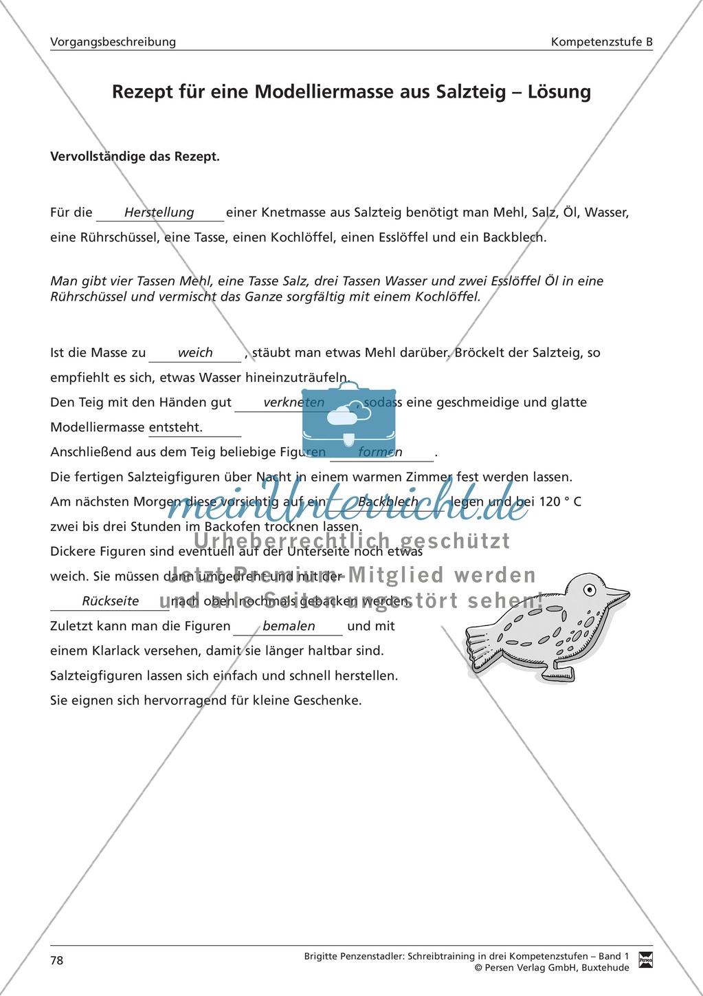 Schreibtraining Kompetenzstufe B: Vorgangsbeschreibung: Arbeitsblätter mit Lösungen Preview 6