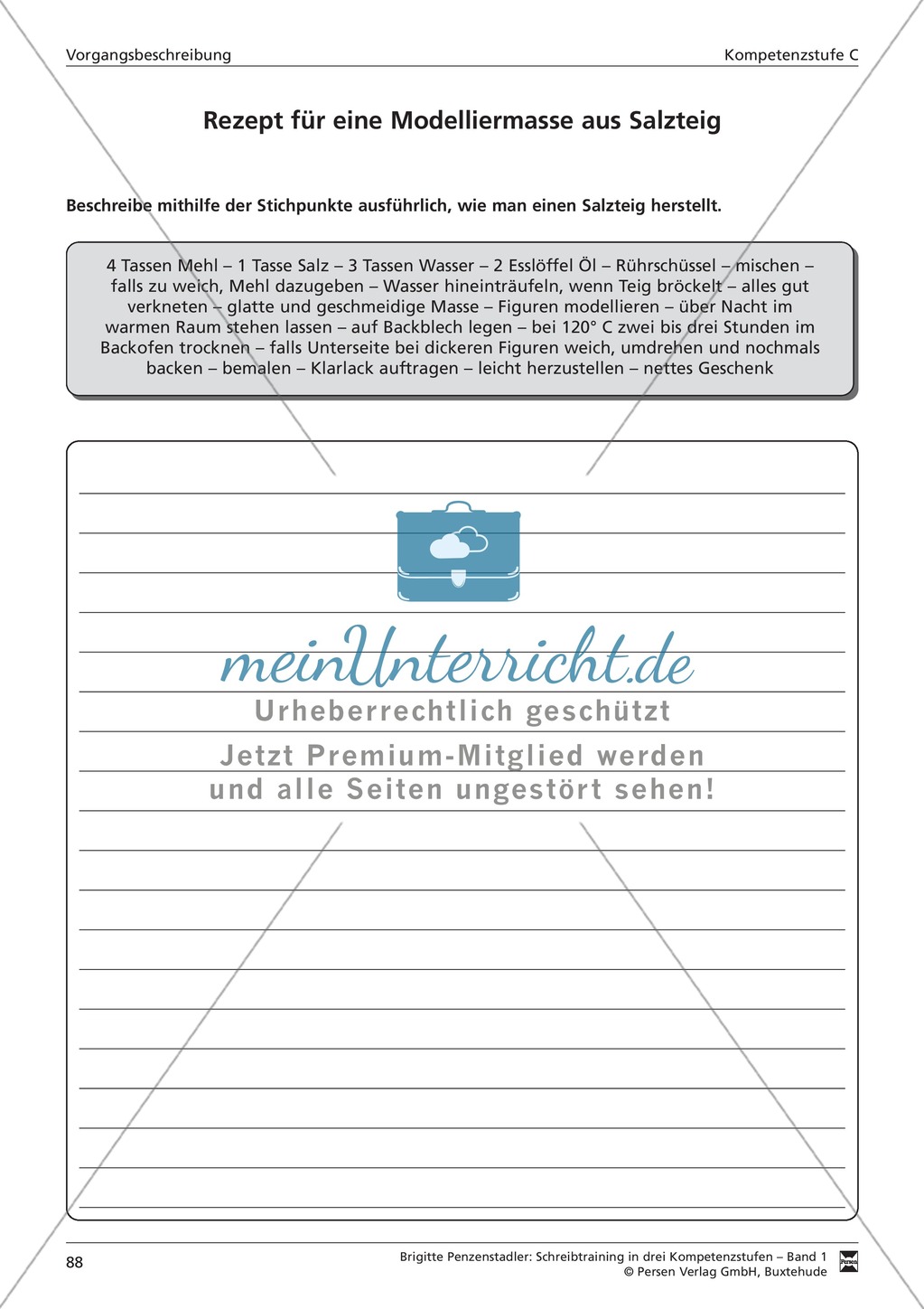 Schreibtraining Kompetenzstufe C: Vorgangsbeschreibung: Arbeitsblätter mit Lösungen Preview 5