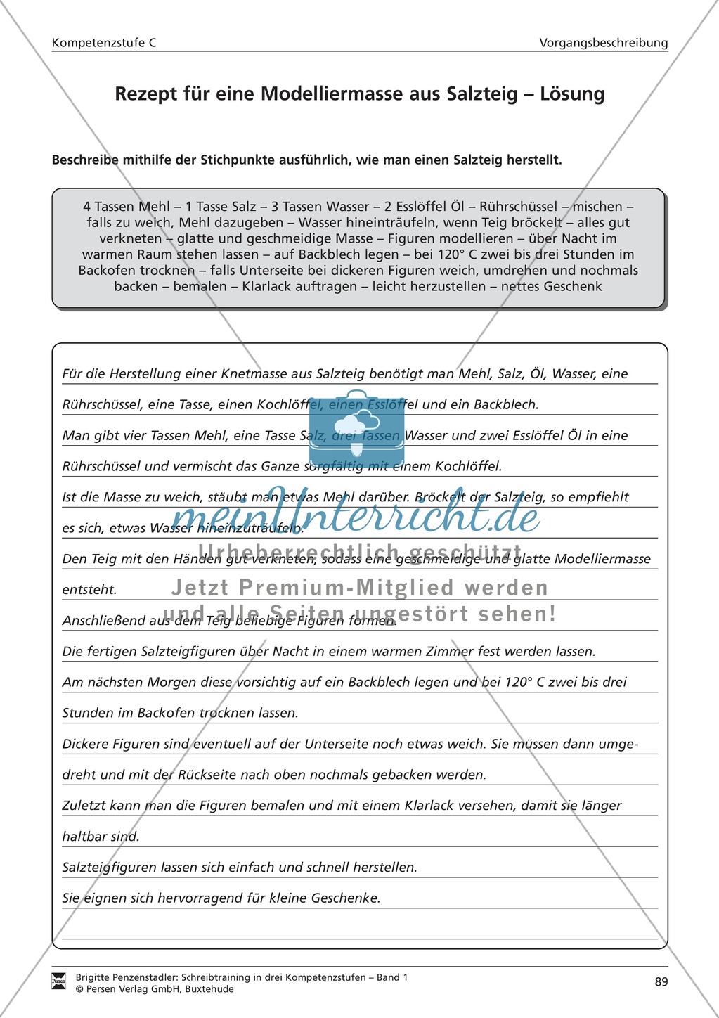 Schreibtraining Kompetenzstufe C: Vorgangsbeschreibung: Arbeitsblätter mit Lösungen Preview 6