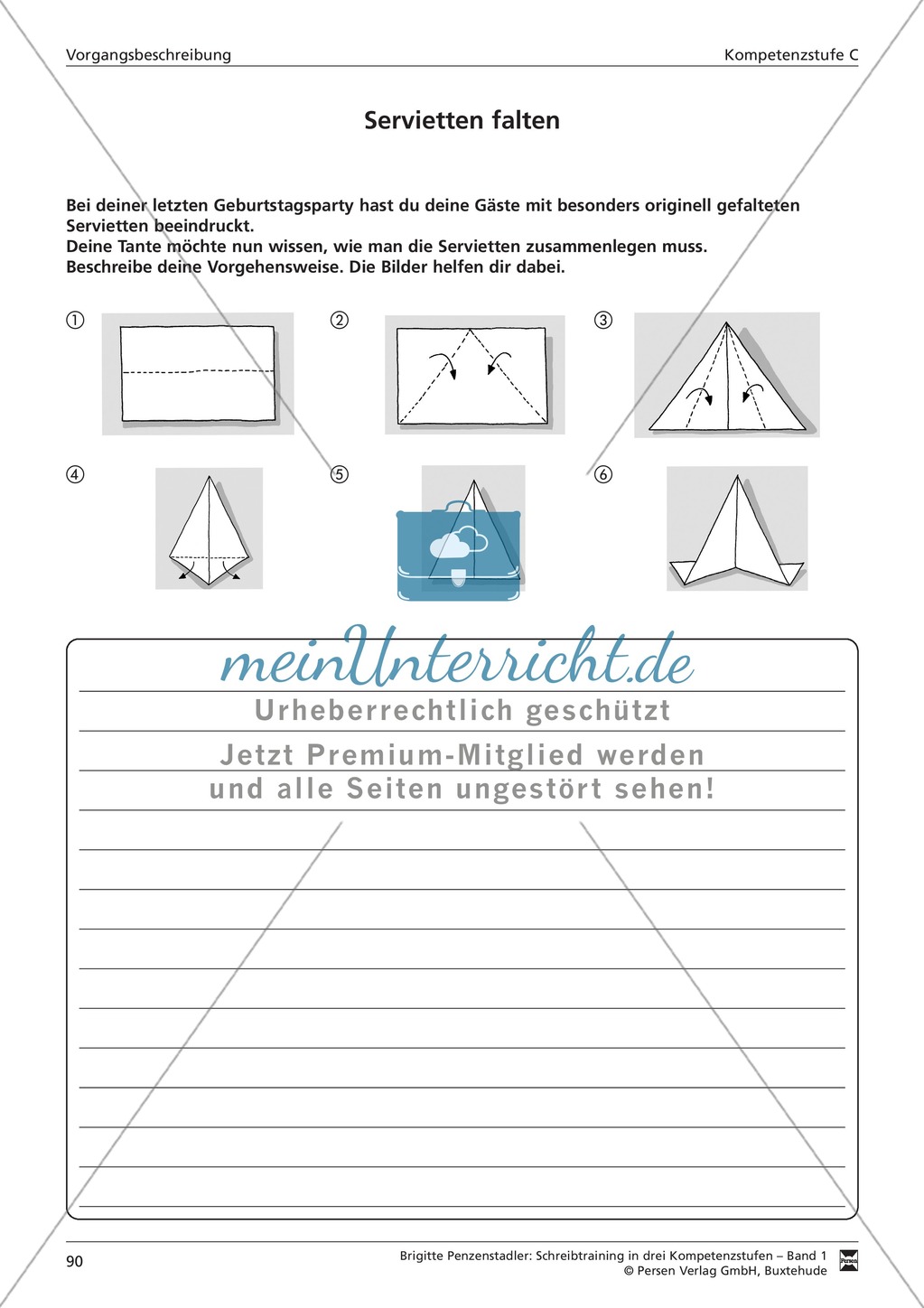 Schreibtraining Kompetenzstufe C: Vorgangsbeschreibung: Arbeitsblätter mit Lösungen Preview 7
