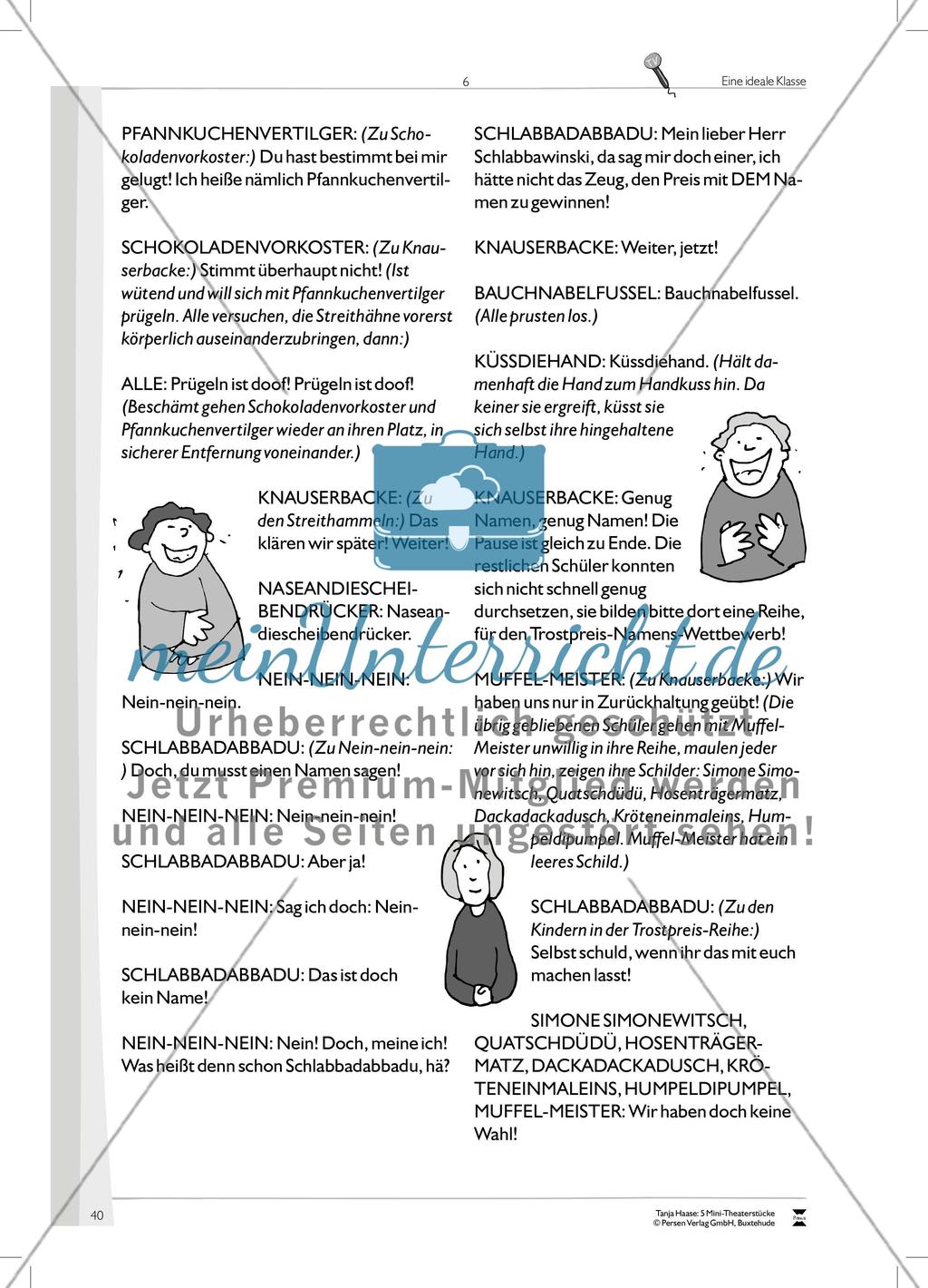 Eine ideale Klasse: Mini-Theaterstück und Arbeitsmaterial Preview 10