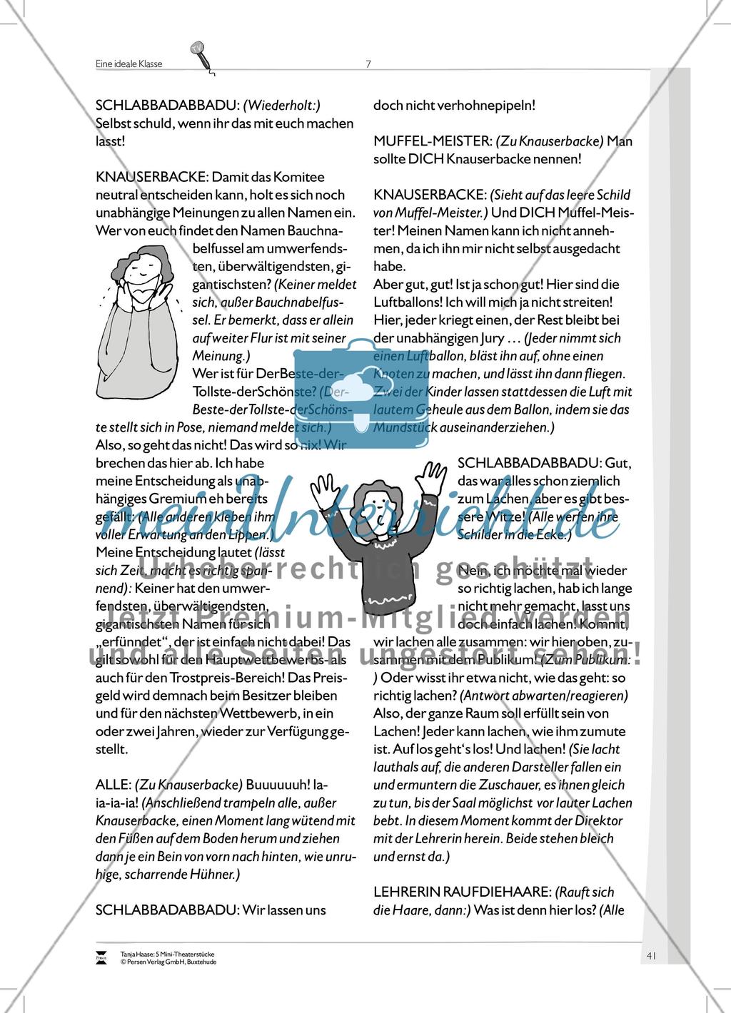Eine ideale Klasse: Mini-Theaterstück und Arbeitsmaterial Preview 11
