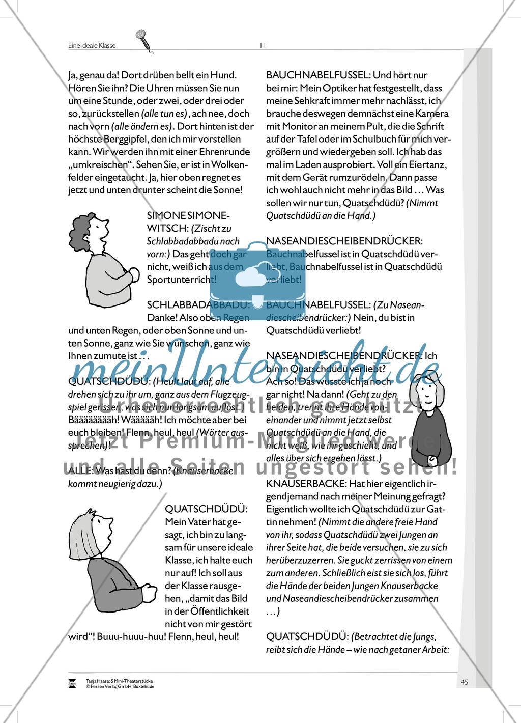 Eine ideale Klasse: Mini-Theaterstück und Arbeitsmaterial Preview 15