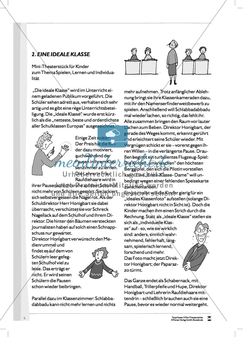 Eine ideale Klasse: Mini-Theaterstück und Arbeitsmaterial Preview 1