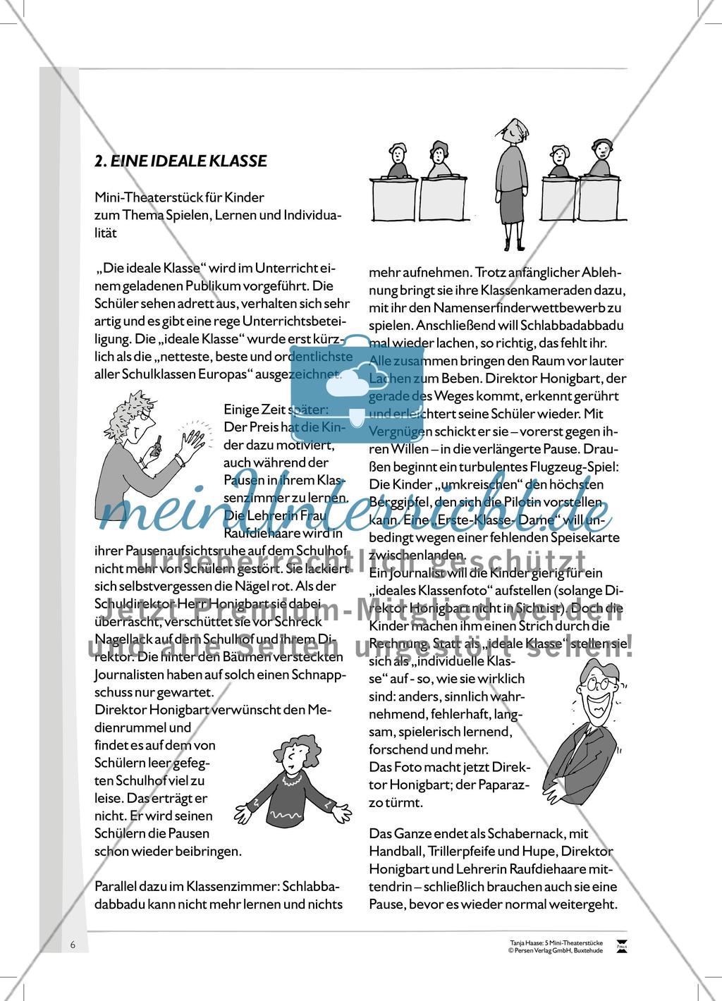Eine ideale Klasse: Mini-Theaterstück und Arbeitsmaterial Preview 1