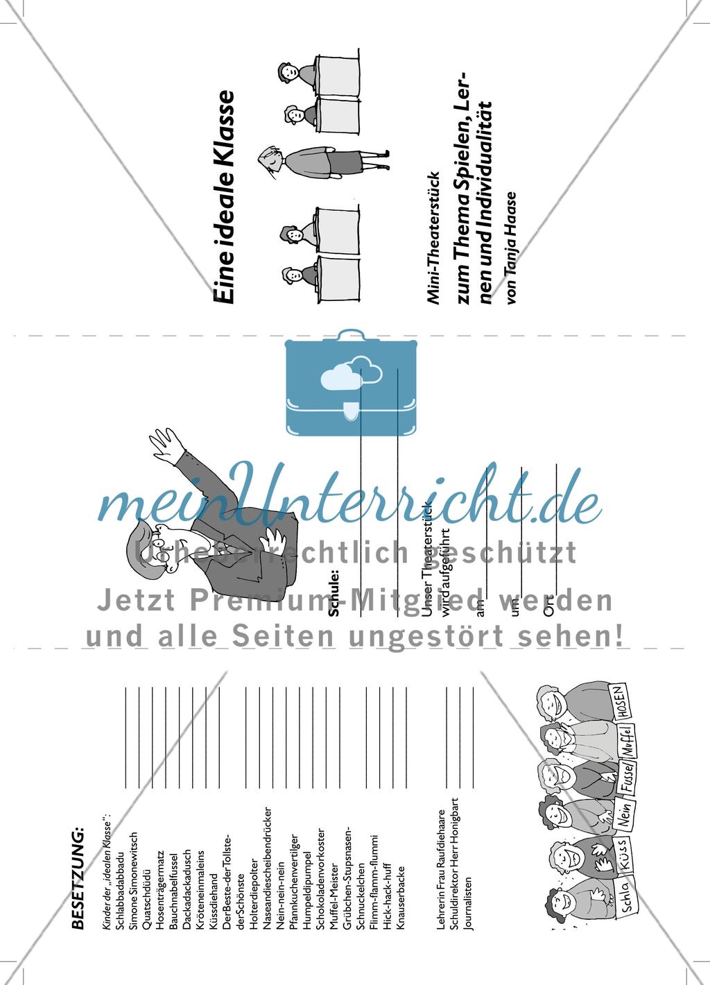 Eine ideale Klasse: Mini-Theaterstück und Arbeitsmaterial Preview 3