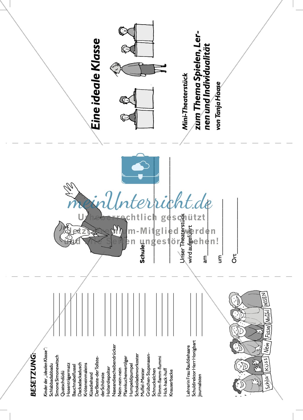 Eine ideale Klasse: Mini-Theaterstück und Arbeitsmaterial Preview 3