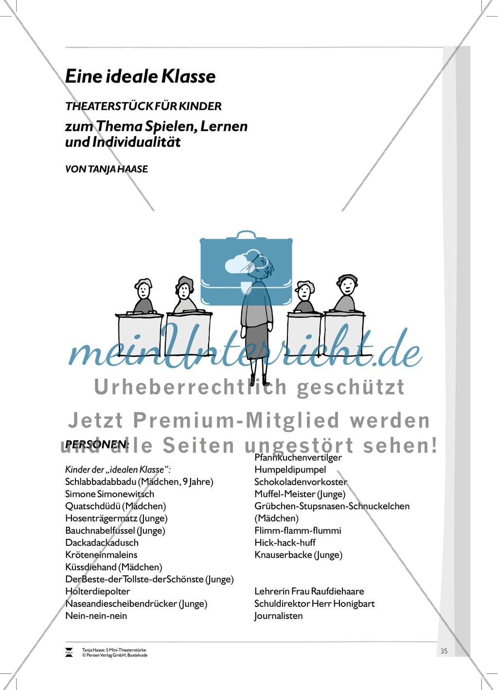 Eine ideale Klasse: Mini-Theaterstück und Arbeitsmaterial Preview 5