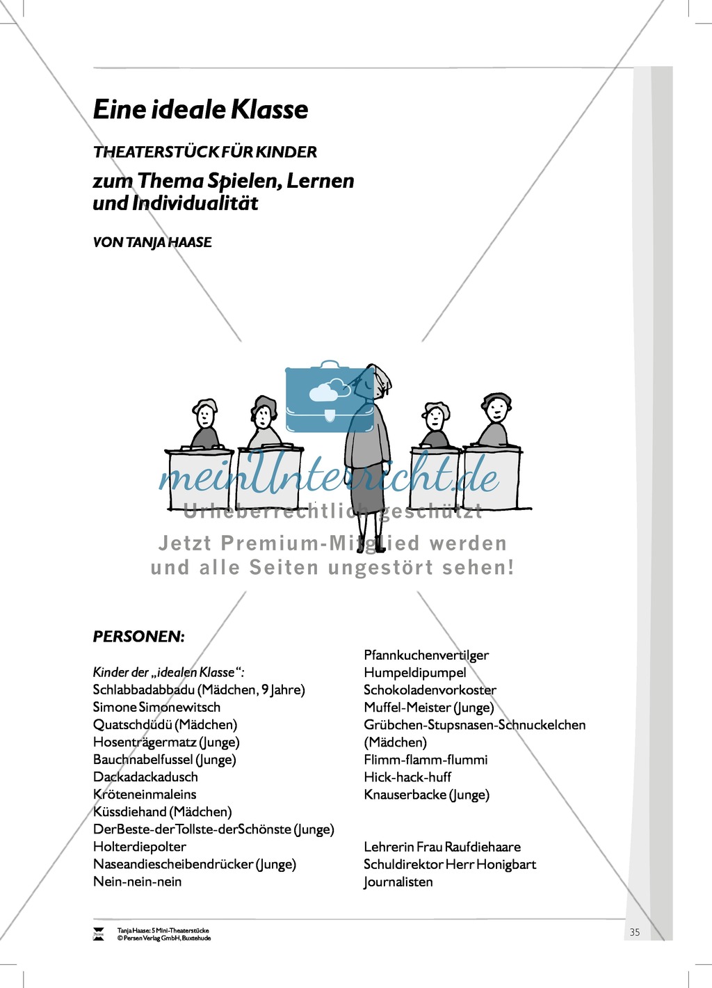 Eine ideale Klasse: Mini-Theaterstück und Arbeitsmaterial Preview 5