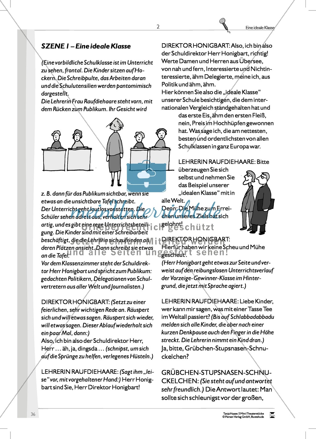 Eine ideale Klasse: Mini-Theaterstück und Arbeitsmaterial Preview 6