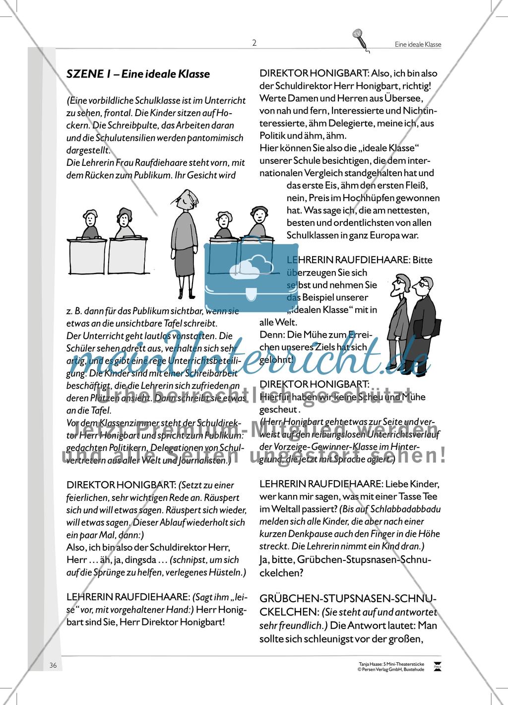 Eine ideale Klasse: Mini-Theaterstück und Arbeitsmaterial Preview 6