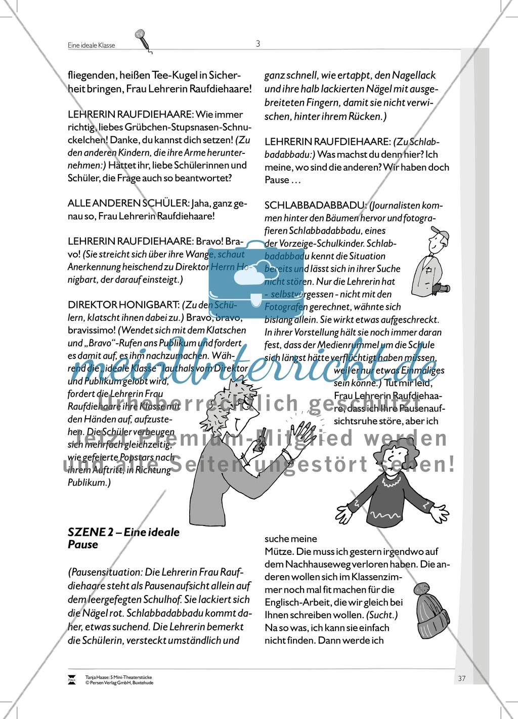 Eine ideale Klasse: Mini-Theaterstück und Arbeitsmaterial Preview 7