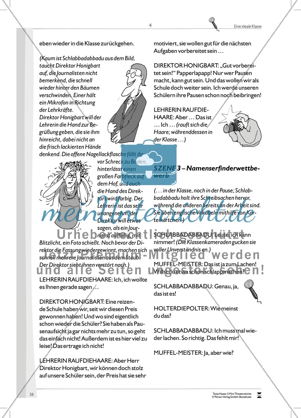 Eine ideale Klasse: Mini-Theaterstück und Arbeitsmaterial Preview 8