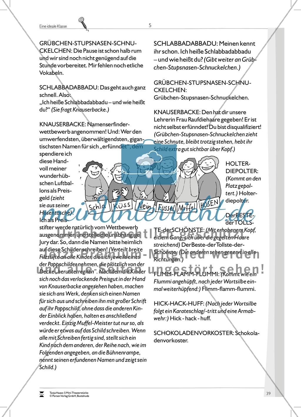 Eine ideale Klasse: Mini-Theaterstück und Arbeitsmaterial Preview 9