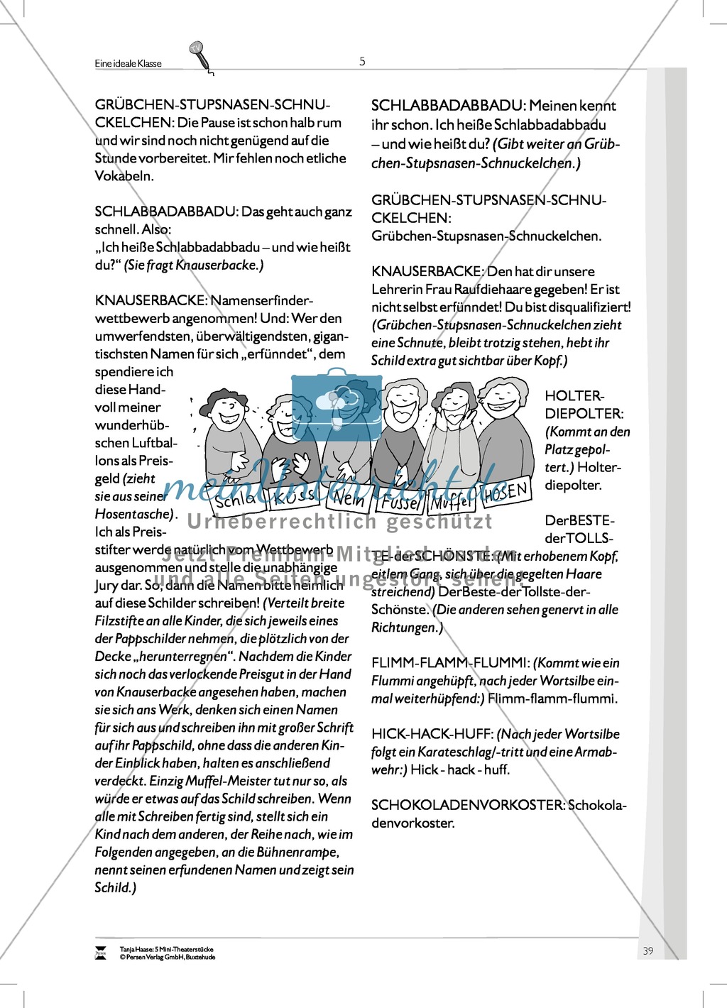 Eine ideale Klasse: Mini-Theaterstück und Arbeitsmaterial Preview 9