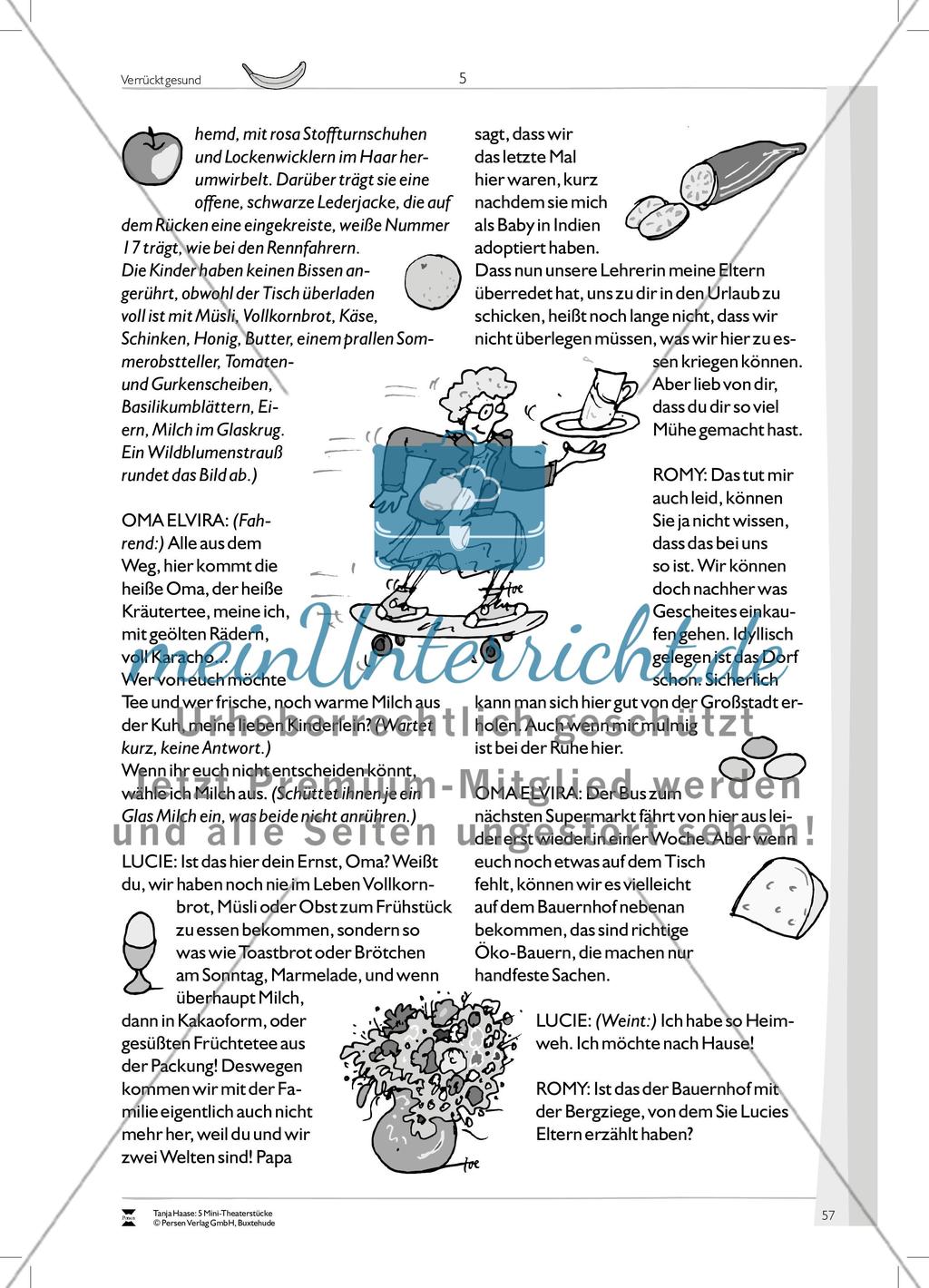 Verrückt gesund: Mini-Theaterstück (Thema Großstadt, Landleben und gesunde Ernährung) Preview 5
