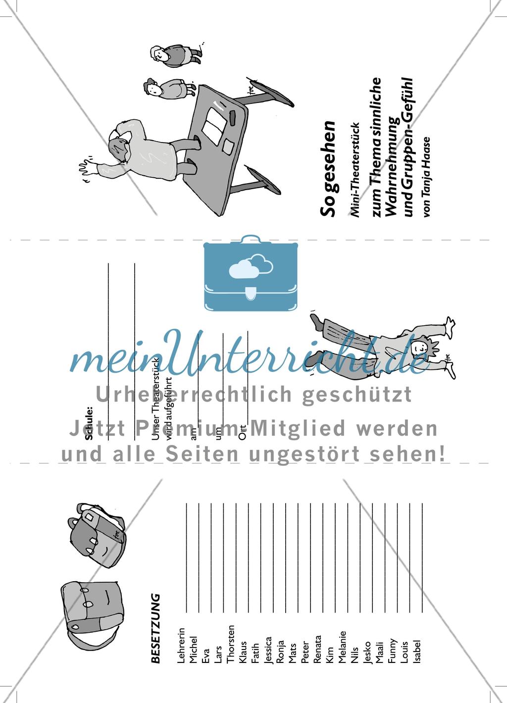 So gesehen: Inhalt, Inszenierungsanweisungen und Programmzettel zum Theaterstück Preview 3