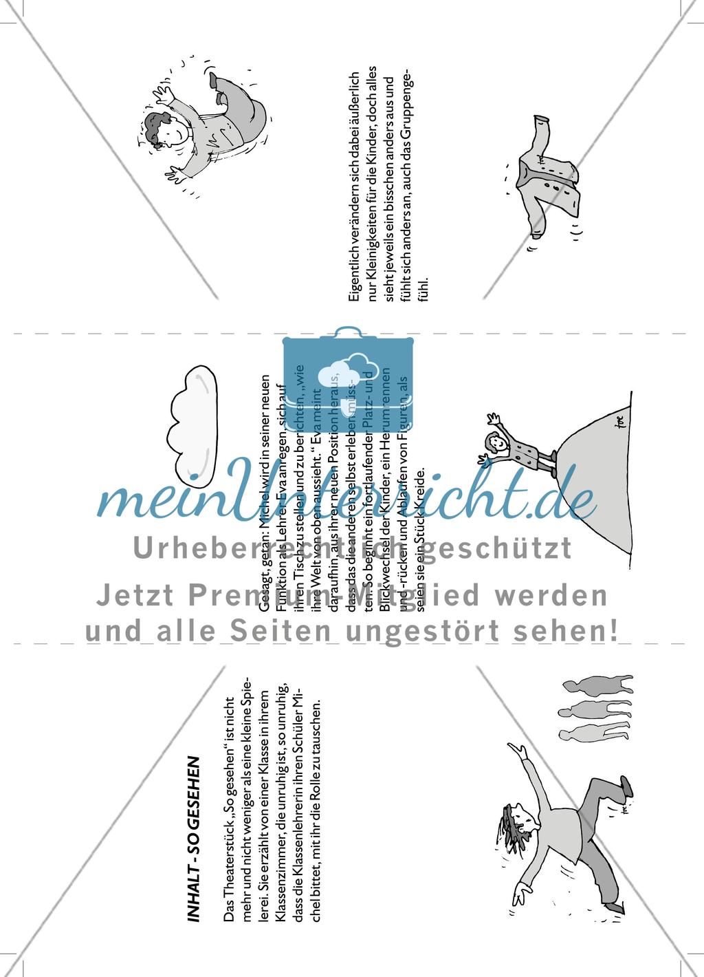 So gesehen: Inhalt, Inszenierungsanweisungen und Programmzettel zum Theaterstück Preview 4