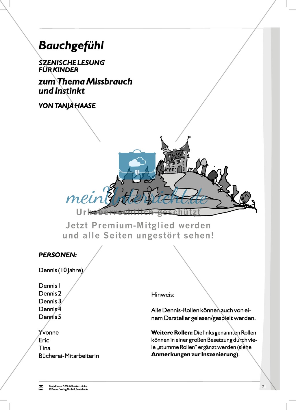 Bauchgefühl: Mini-Theaterstück (Szenische Lesung, Thema Missbrauch und Instinkt) Preview 1