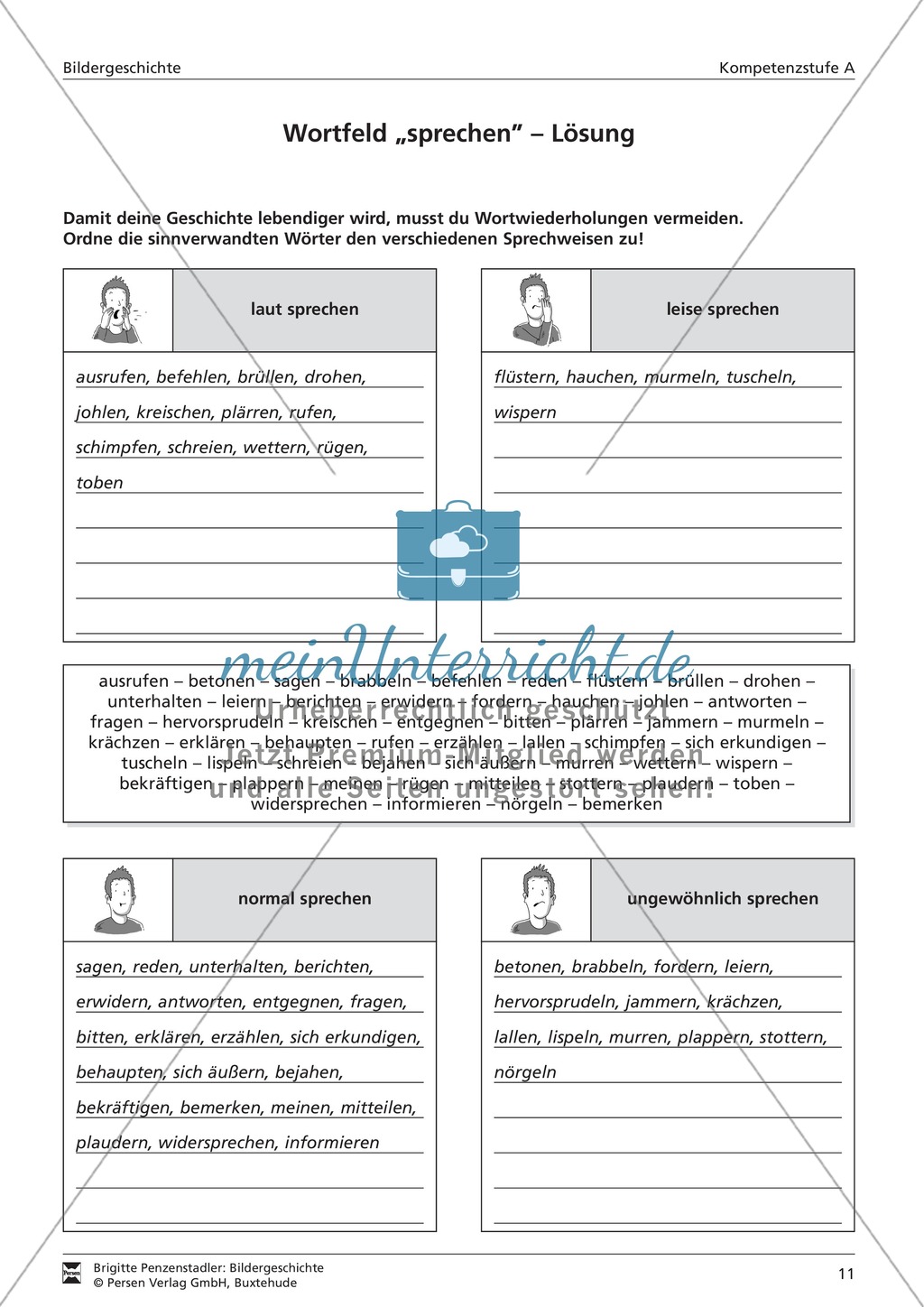 Vielfalt im Ausdruck durch Vermeidung von Wortwiederholungen: Übung und Lösung Preview 2