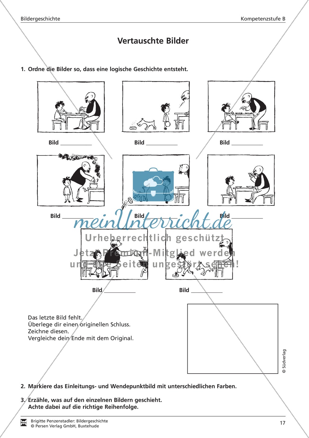 Bilder zu einer Bildergeschichte ordnen: Übung und Lösung Preview 1