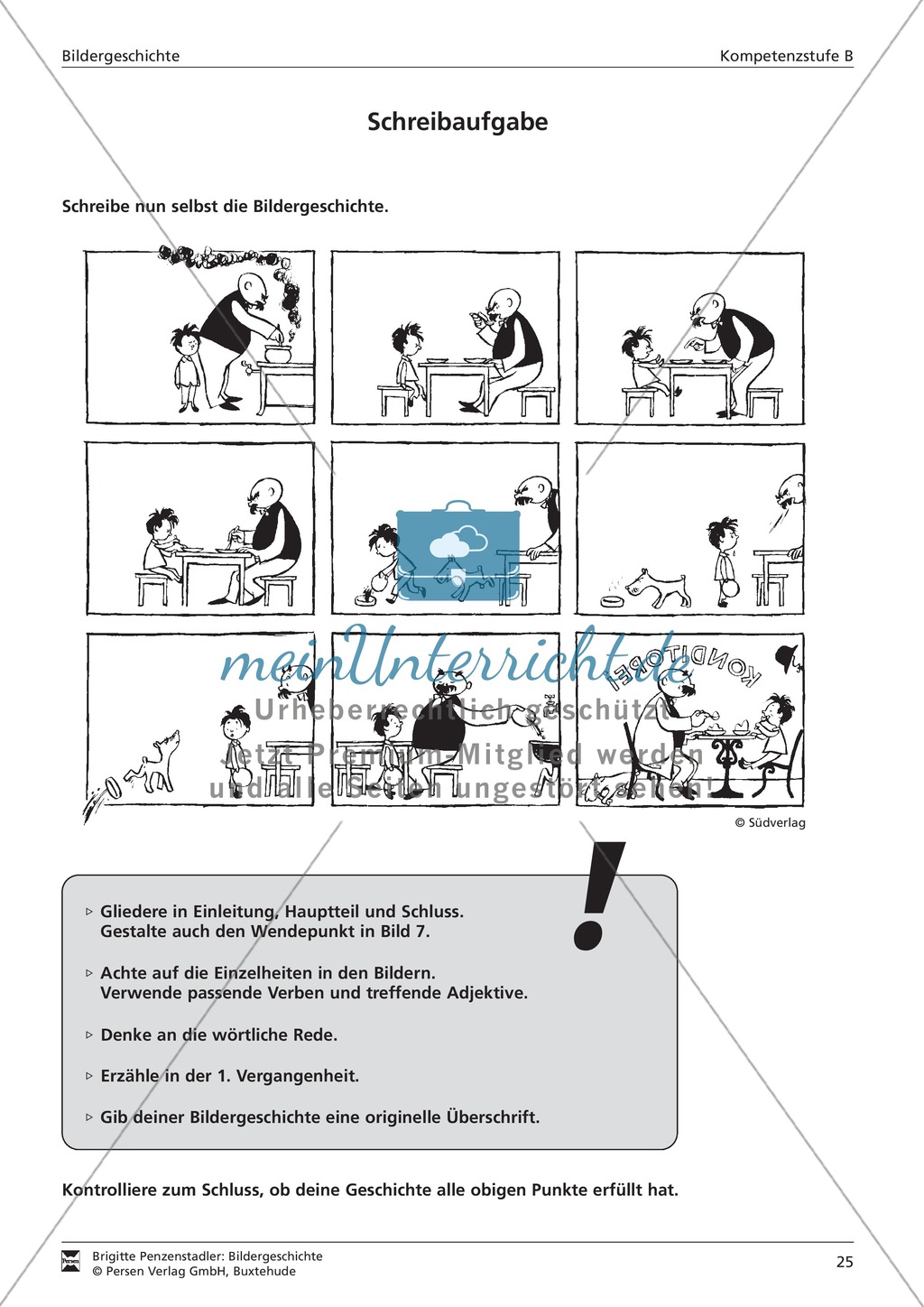 Eine Bildergeschichte selbst schreiben: Bilder und Aufgabenstellung (mittleres Niveau) Preview 1